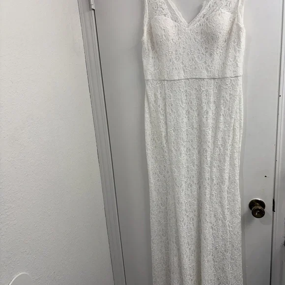 Adrianna Papell Sleeveless Bridal Dress Ivory - Picture 5 of 16